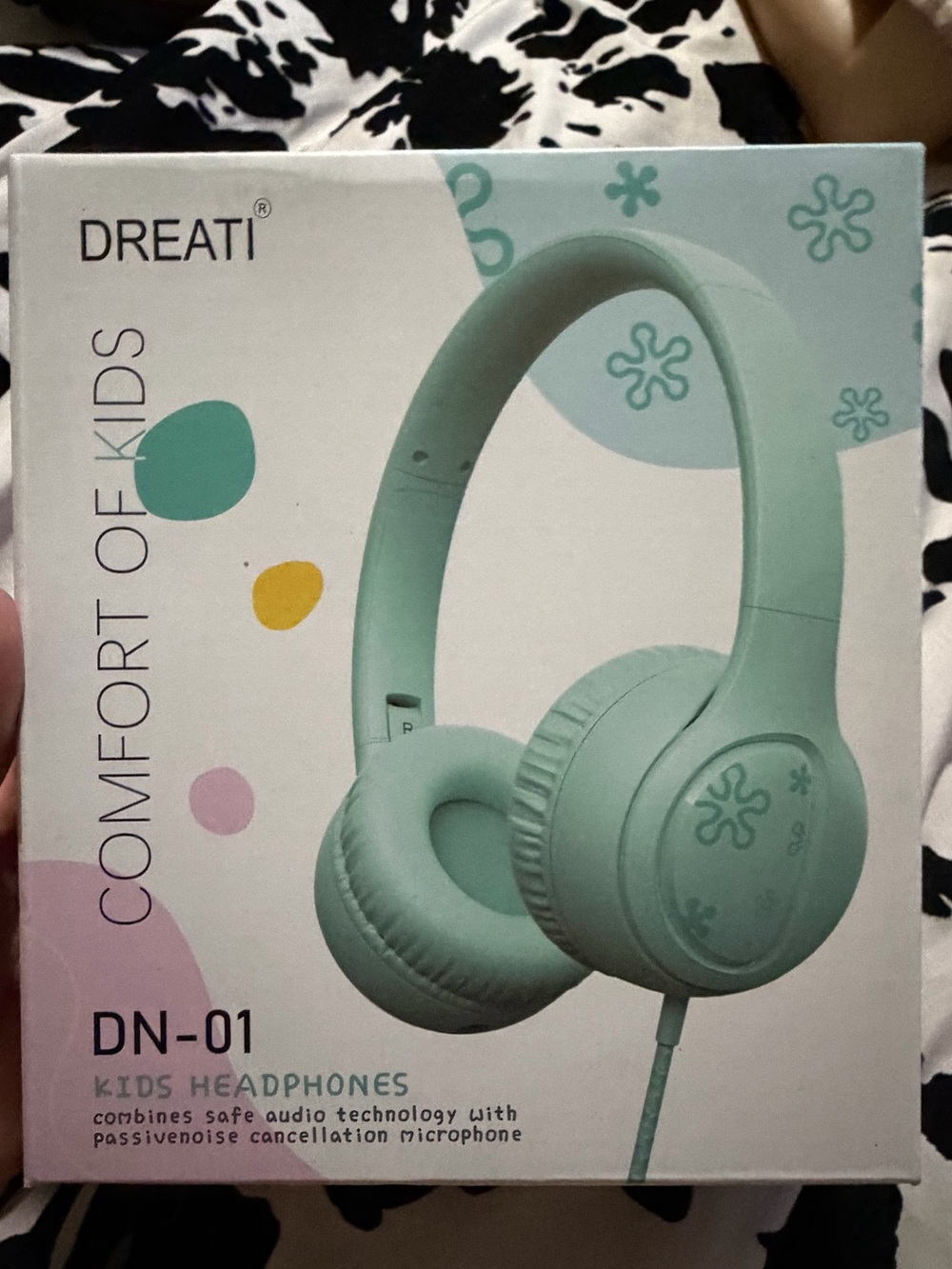 DREATI DN-01 Kids Wired Headphones w/ Microphone Mint Green – Brand New